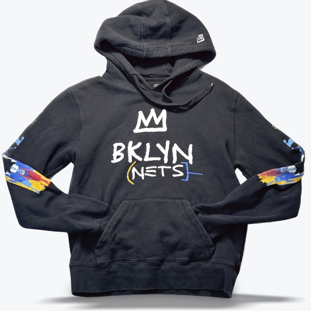 New Era x Jean Michel Basquiat Hoodie Sweatshirt Brooklyn Nets NBA Pullover S